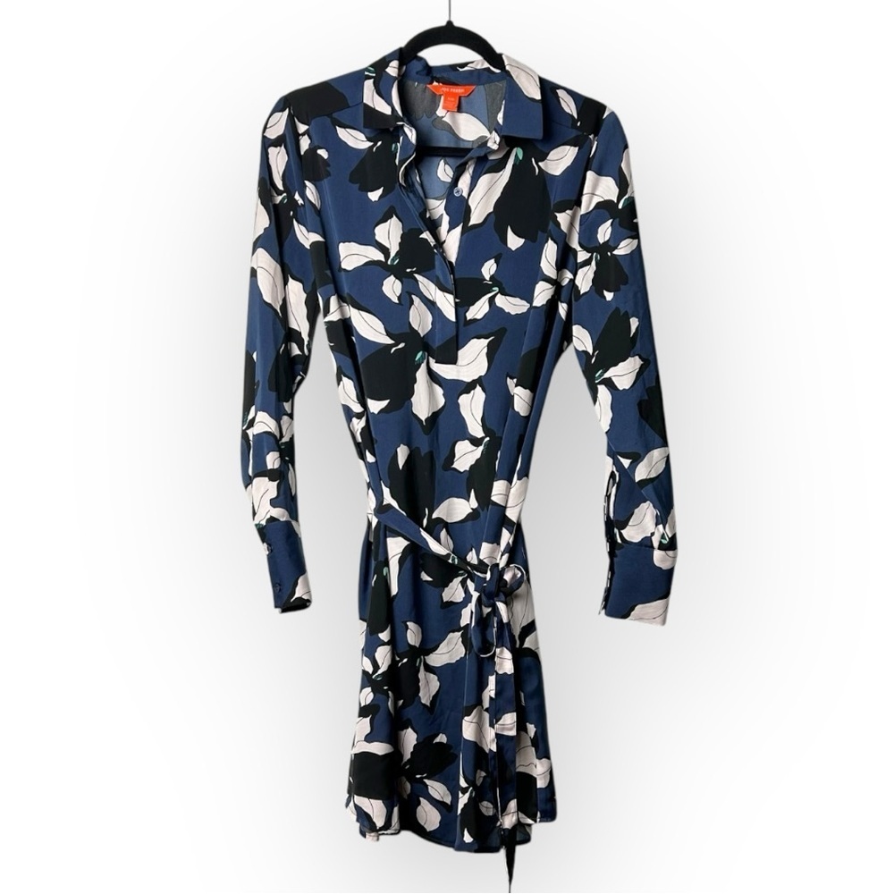 Joe Fresh Floral Belted Shirt Dress M